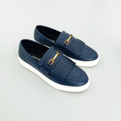 Zeus II - Blue Wrinkle Free Hazel Fringes Sneaker 253D - Image 4