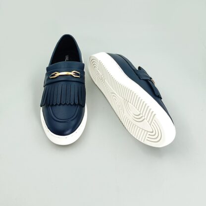 Zeus II - Blue Wrinkle Free Hazel Fringes Sneaker 253D - Image 5