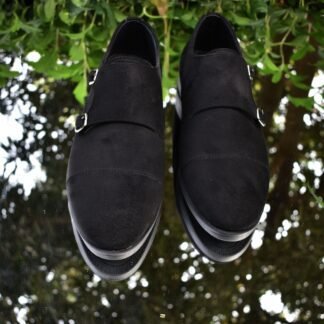 Vecna - Premium Black Suede Double Monk 217A