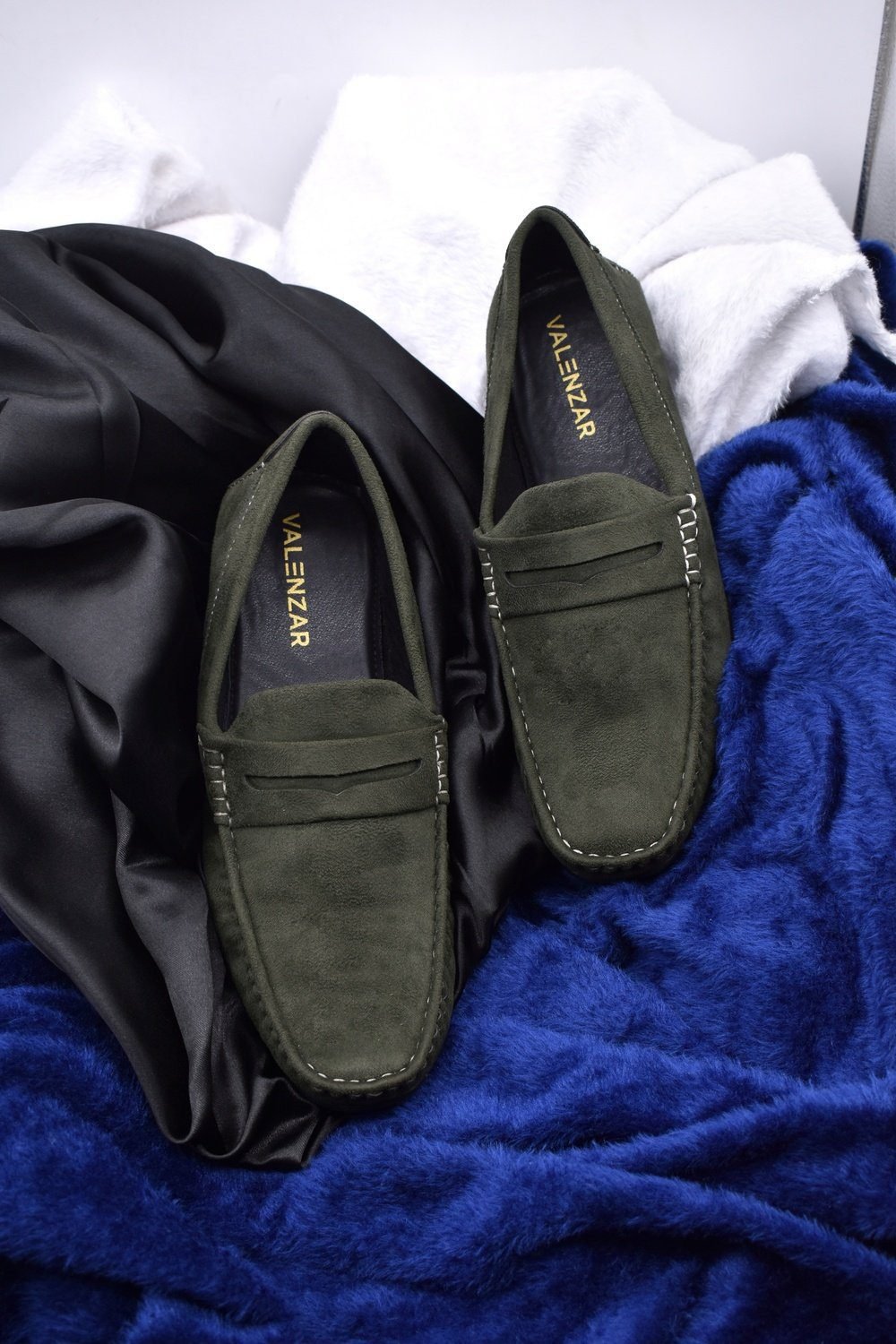 Olive Penny Suede Driving 209G