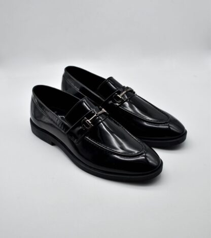Neo - Black Premium Patent Horse Bit Loafer 240A - Image 3