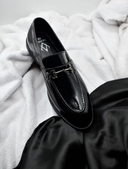 Neo - Black Premium Patent Horse Bit Loafer 240A - Image 9