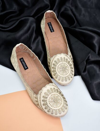 Adore - White Ethnic Ballet Flats W03W