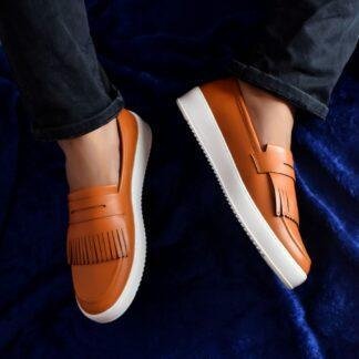 Zeus - Tan Penny Fringes Sneakers 220C