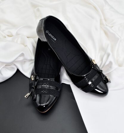Adore - Black Patent Ballet Flats W010A - Image 7