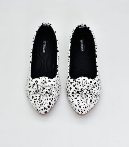Adore - White Stripped Ballet Flats W02W - Image 2
