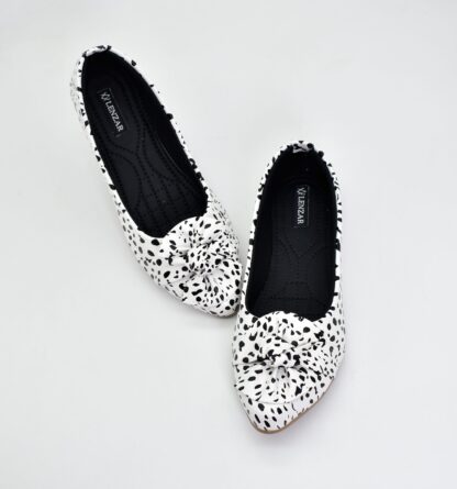 Adore - White Stripped Ballet Flats W02W - Image 3