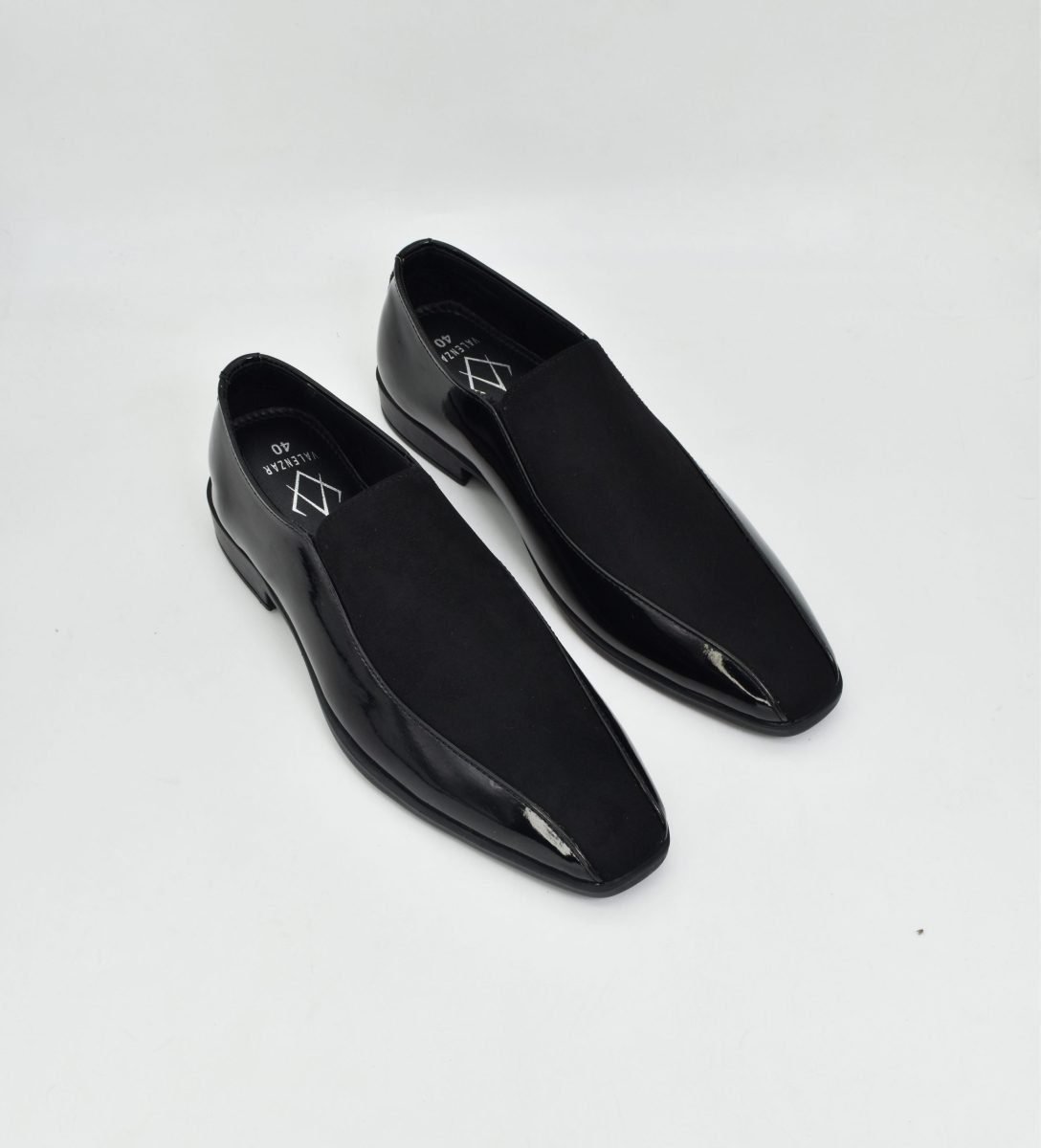 Nòz·ze - Black Suede Patent Square toe Belgian Slip On 274A - Image 4