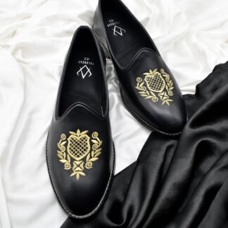 NEO – BLACK HANDMADE ZARDOSI EMBROIDERED ETHNIC SLIP ON 242A