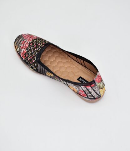 Adore - Black Ethnic Ballet Flats W04A - Image 6
