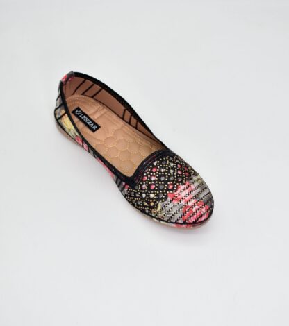 Adore - Black Ethnic Ballet Flats W04A - Image 4