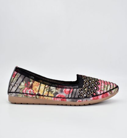 Adore - Black Ethnic Ballet Flats W04A - Image 5