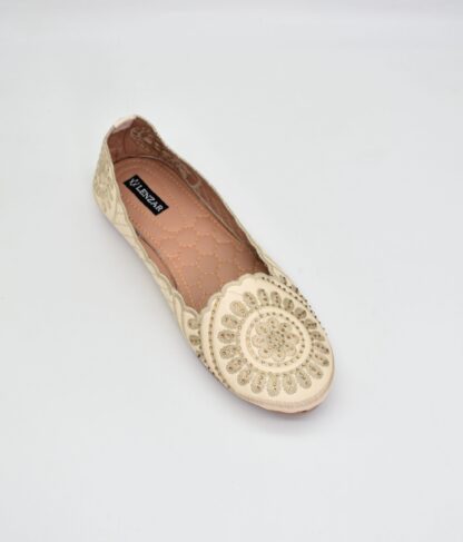 Adore - White Ethnic Ballet Flats W03W - Image 4
