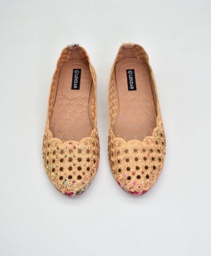 Adore - Golden Ethnic Ballet Flats W03C - Image 2