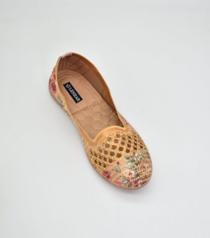 Adore - Golden Ethnic Ballet Flats W04C - Image 4