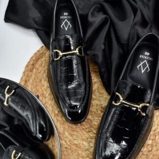 Nòz·ze - Black Patent Croco Hazel Slip On 280A