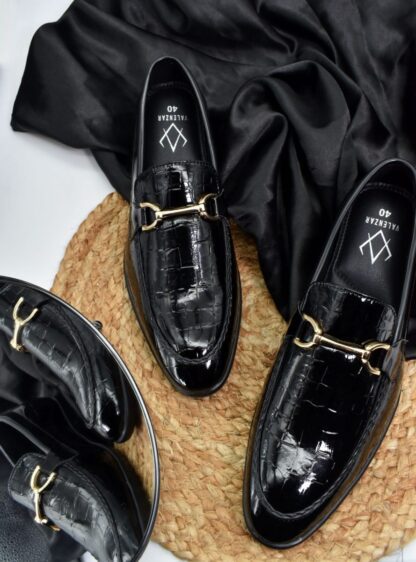 Nòz·ze - Black Patent Croco Hazel Slip On 280A