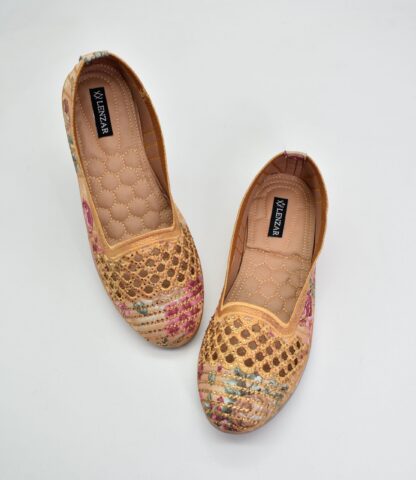 Adore - Golden Ethnic Ballet Flats W04C - Image 3