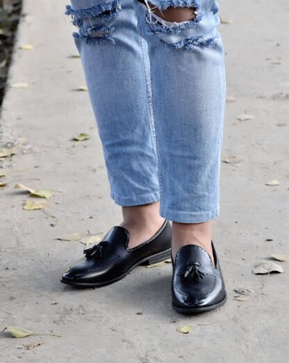 Godric - Black Tassel Slip On 245A