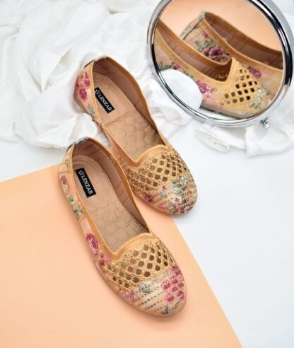 Adore - Golden Ethnic Ballet Flats W04C - Image 7