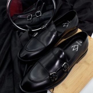 Nòz·ze – Black Double Monk Strap Slip On 282A