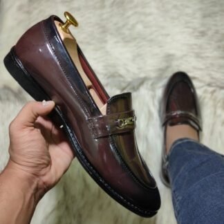 Brown Handmade Patent Hazel Loafer 188B