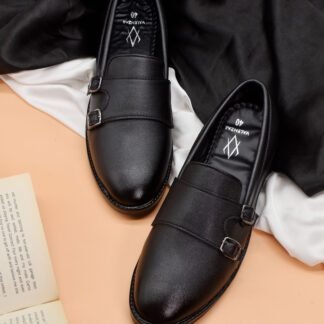 Black Double Monk Straps 293A