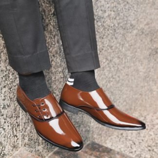 Tan Patent Lace Up 296C