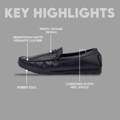 Aurora - Black Penny Driving Slip On 309A - Image 2