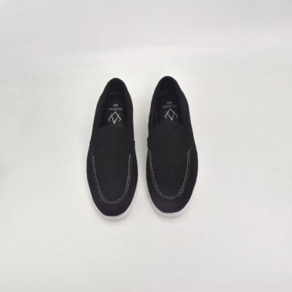Aurora – Black Italian Vegan Suede Sneaker Slip On 317A - Image 5