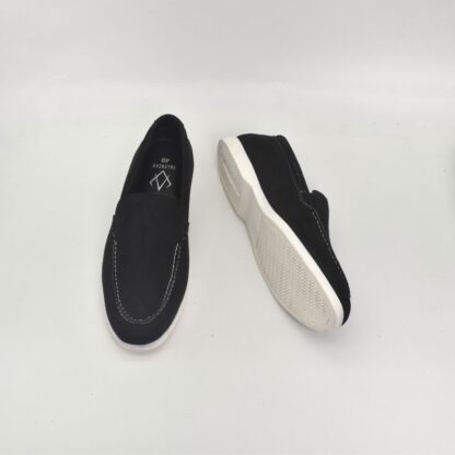Aurora – Black Italian Vegan Suede Sneaker Slip On 317A - Image 8