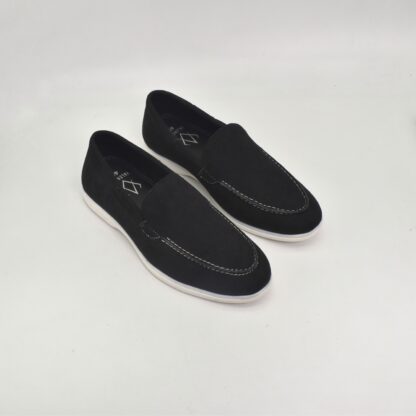Aurora – Black Italian Vegan Suede Sneaker Slip On 317A - Image 6