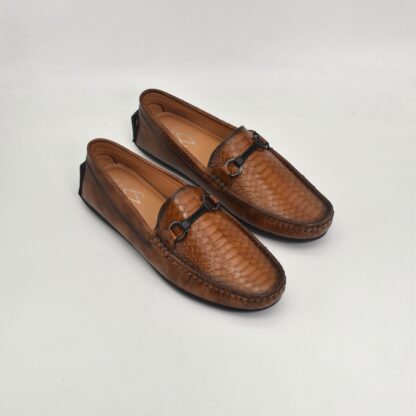 Aurora – Tan Semi Wrinkle Free Driving Fish Croco Slip On 316C - Image 6