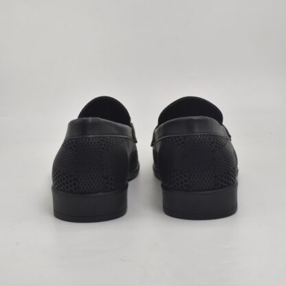 Aurora - Black Wrinkle Free Vegan Snake Foil Slip On 318A - Image 11