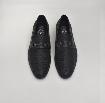 Aurora - Black Wrinkle Free Vegan Snake Foil Slip On 318A - Image 5
