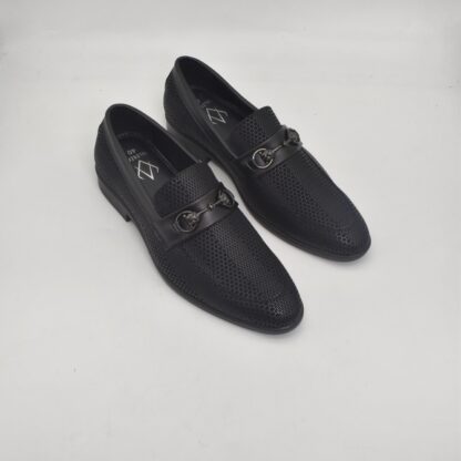 Aurora - Black Wrinkle Free Vegan Snake Foil Slip On 318A - Image 6
