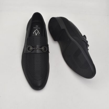 Aurora - Black Wrinkle Free Vegan Snake Foil Slip On 318A - Image 8