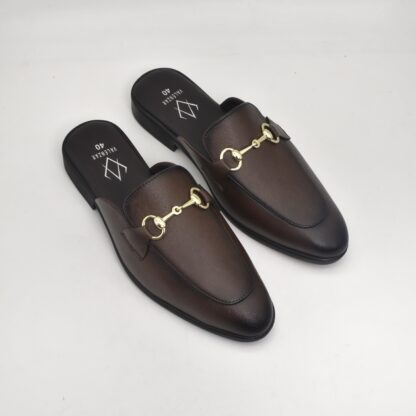 Aurora – Brown Semi Wrinkle Free Horse Bit Mules 314B - Image 7