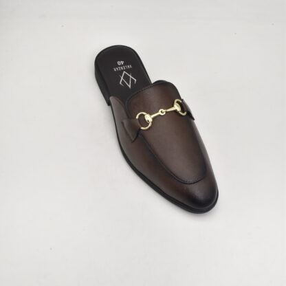 Aurora – Brown Semi Wrinkle Free Horse Bit Mules 314B - Image 8