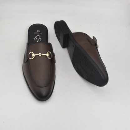 Aurora – Brown Semi Wrinkle Free Horse Bit Mules 314B - Image 9