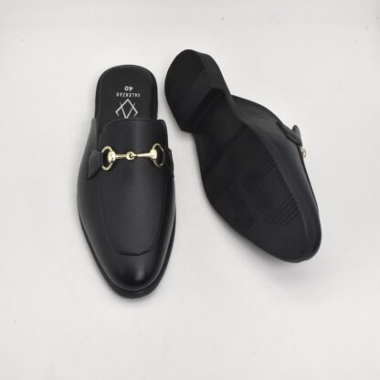 Aurora – Black Semi Wrinkle Free Horse Bit Mules 314A - Image 9