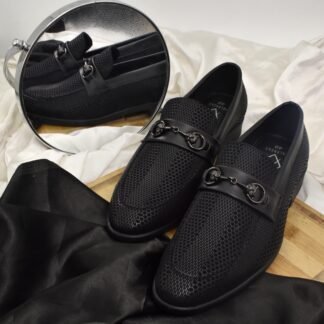 Aurora - Black Wrinkle Free Vegan Snake Foil Slip On 318A