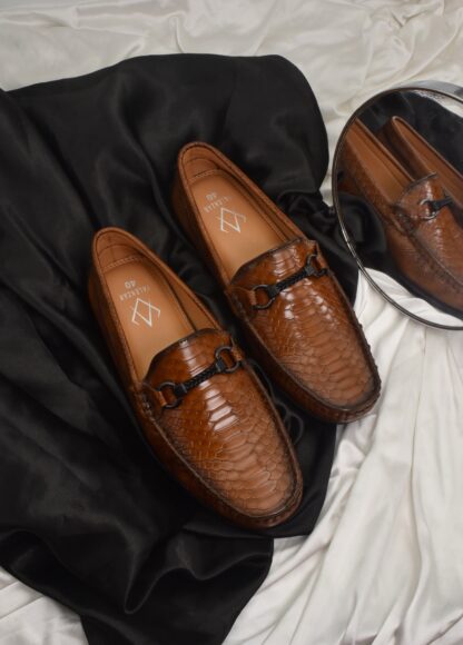 Aurora – Tan Semi Wrinkle Free Driving Fish Croco Slip On 316C