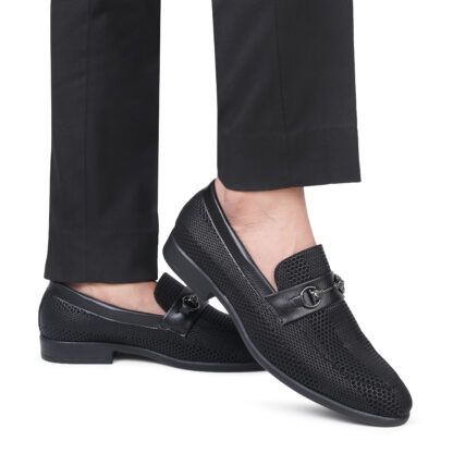 Aurora - Black Wrinkle Free Vegan Snake Foil Slip On 318A - Image 4