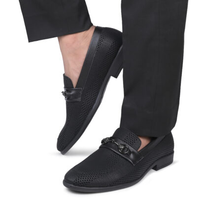 Aurora - Black Wrinkle Free Vegan Snake Foil Slip On 318A - Image 3