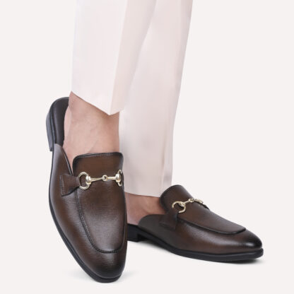 Aurora – Brown Semi Wrinkle Free Horse Bit Mules 314B - Image 4
