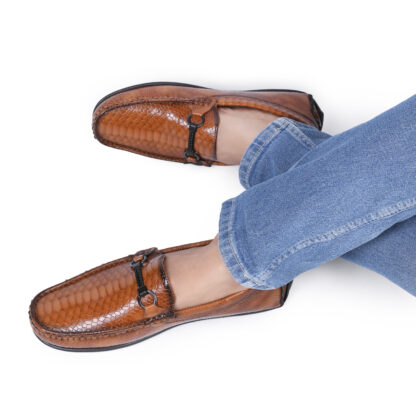 Aurora – Tan Semi Wrinkle Free Driving Fish Croco Slip On 316C - Image 4