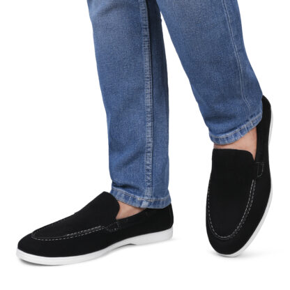 Aurora – Black Italian Vegan Suede Sneaker Slip On 317A - Image 4