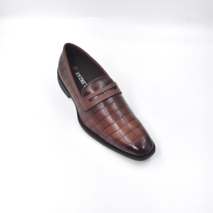 Luxé - Tan Italian Croco Wrinkle Free Penny Slip On 323C - Image 6