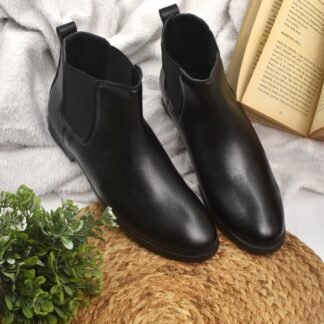 VeloMoccs - Black Semi Wrinkle Free Chelsea Boots V007A
